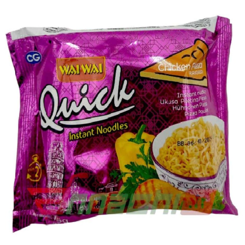WAI WAI Quick Chicken Pizza Noodles – 75g